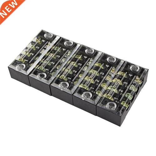 5pcs 600V 15A Dual Row 4 Positions Screw Terminal Electric B