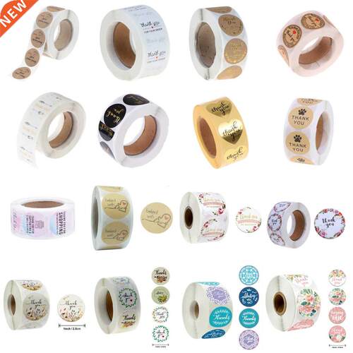 500pcs/roll 42 Types Floral Thank You Sealing Label Adhesive