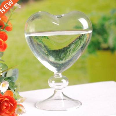 Glass Flower Planter Heart Glass Vase Standing Home Decorati
