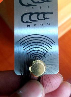 1 PC Portable Metal Fly tying Hackle Gauge Fish Measuring T