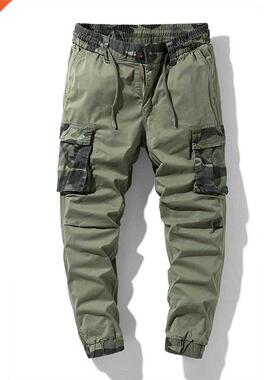 New Army Green Camouflage Print Men Cargo Pants Casual Loose