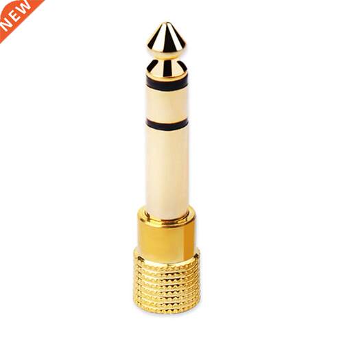 Home Plug AUX Cable Two Way Golden Metal Stereo .5mm To 6.5