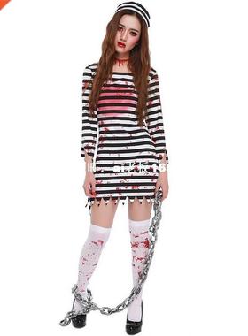 Takerlama Convict Criminal Zombie Black White Stripe Prisone