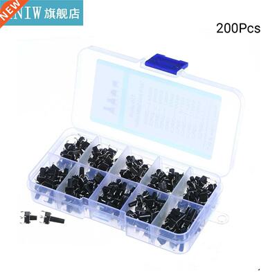 200Pcs Tactile Push Button Switch Micro Momentary Tact Assor