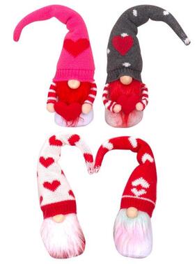 Valentines Day Gnome Doll Handmade Elf Figurine for Girlfrie