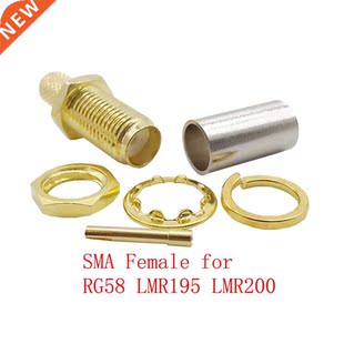 Brass SMA Connector Gold Crimp plated Jack 2Pieces Female