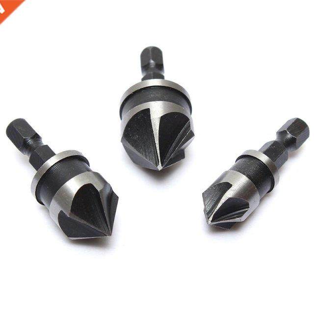 3pcs 12mm 16mm 19mm Countersink Bore Set 1/4 Hex Shank Wood
