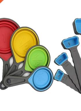 Foldable Silicone Measuring Cups And Measuring Spoons Set, M