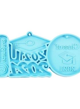 Glossy 2021 Graduation Keychain Epoxy Resin Mold Handmade Ne