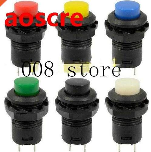 10Pcs Self-locking Push button Switch Latching ON/OFF 12 D