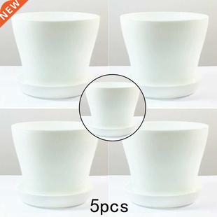 5PCS Flower Pots Colorful Decorative Flower Pots Gloss Plast