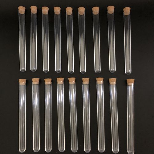 (10pcs/pack) 15x150mm Clear Plastic test tubes with Corks St