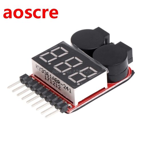 1-8S Lipo/Li-ion/Fe Battery Voltage 2IN1 Tester Low Voltage