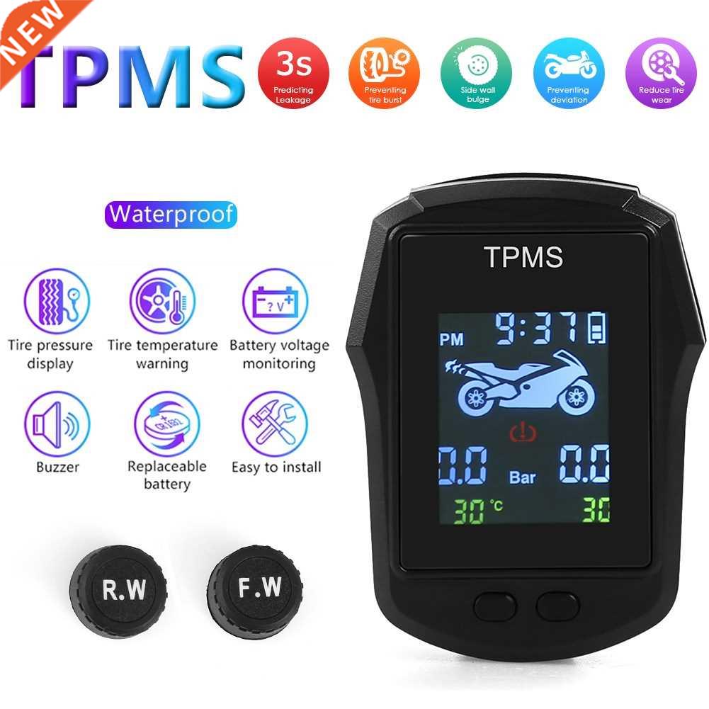 Waterproof Motorcycle TPMS Motorbike Digital LCD Display Tir