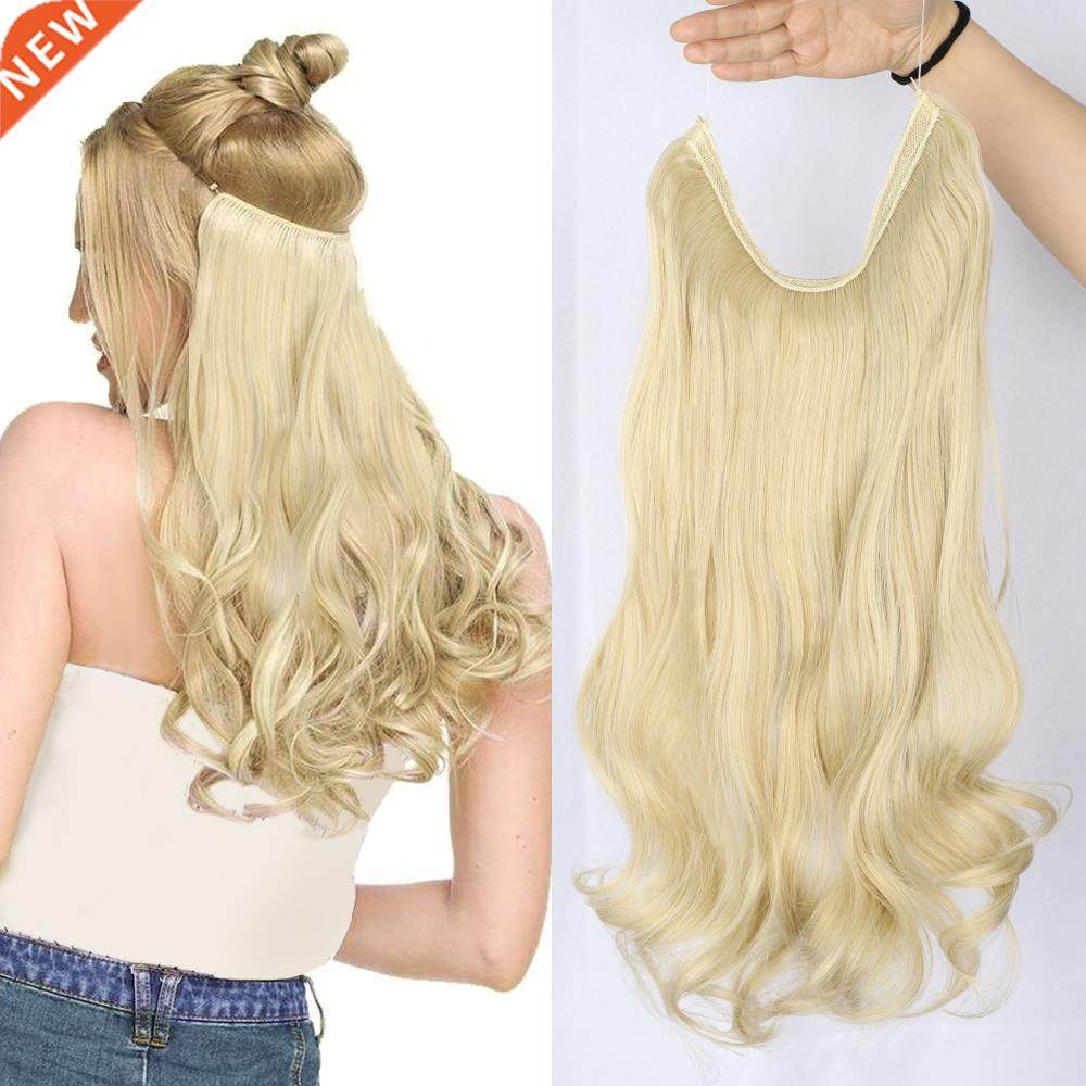 Vigorous Synthetic No Clip Long Wave Halo Hair Extensions Fi