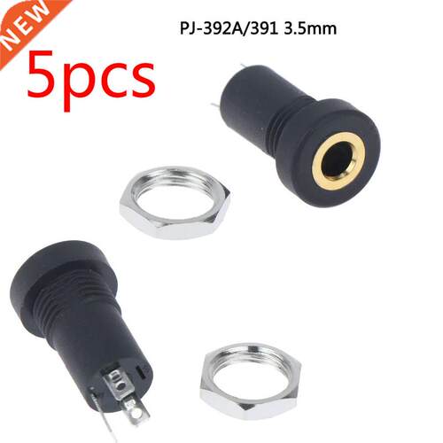 5pcs PJ-392 3.5MM udio Jck Socket 3 Pole Blck Stereo Sol