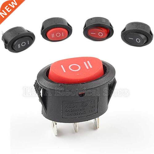 5Pcs KCD1 Mini Ellipse Rocker Switch 25X16.5mm 3Pin ON OFF 6