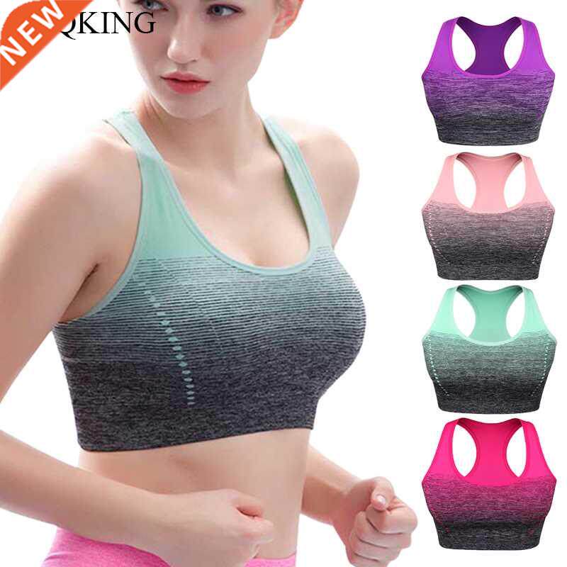 VEQKING Gradient High Stretch Sports Bra for Women,Quick Dry