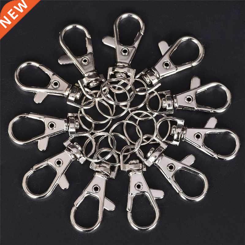10pcs Key Chain Ring Metal Swivel Lobster Clasp Clips Key Ho