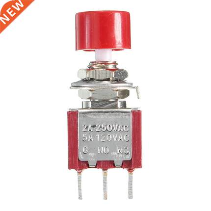 1Pc Red SPDT Push Button On/off Toggle Switch NO NC 5/120V