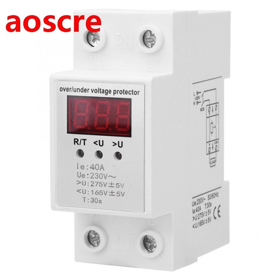 230V 40A Voltage Protector Under Voltage and Over Voltage Pr