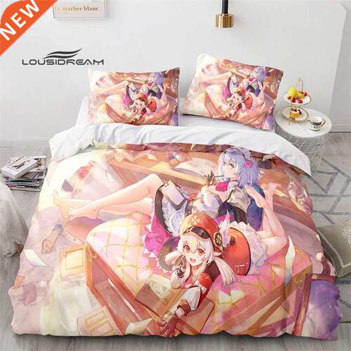 Cartoon Genshin Duvet Cover Pillowcase Boy Kid Teen Girl Bed