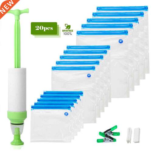 17/20pcs Vacuum Bags Kits Reusable Food Storage Seal Bag Se