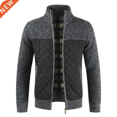 Dropshipping 2019 Autumn Winter Sweater Men Solid Patchwork