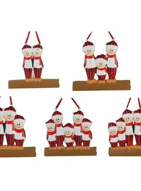 Christmas Tree DIY Personalized Name Ornament Cartoon Plaid