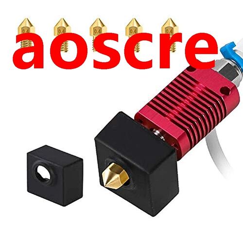 Hotend Kit for MK8 Extruder,Heating Block with Silicone Cove