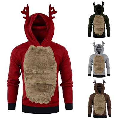 Sweater Christmas Women Men Elk Ear Funny Sweaters Pullovers