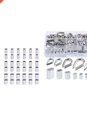 250Pcs Wire Rope Cable Thimbles Combo and Aluminum Crimping