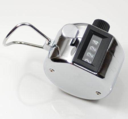 Portable Handy Digital Chrome Hand held Tally Clicker Count