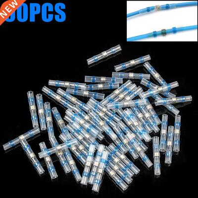 50PCS Blue Solder Seal Wire Connectors Waterproof Heat Shrin