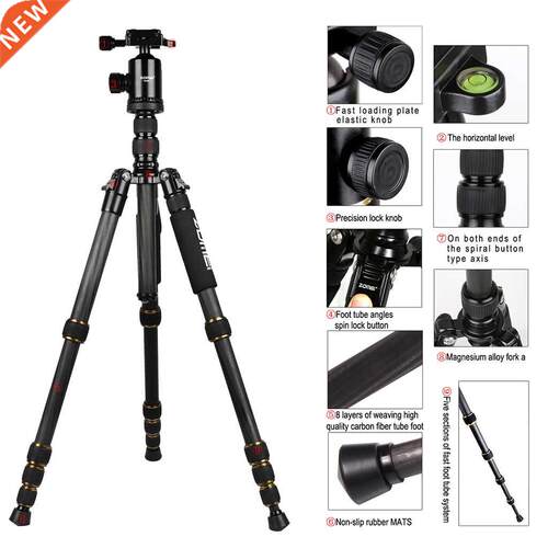 Z699C Carbon Fiber Travel Monopod & Ball Head Compact fo
