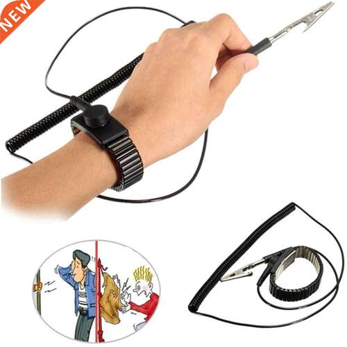 Reusable Anti Static Metal ESD Adjustable Wrist Strap PU Coa