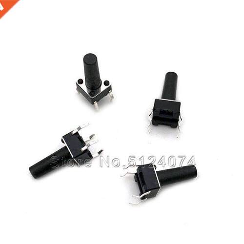 100pcs/lot 6*6*13 Touch button switch 6*6*13MM Black Push bu