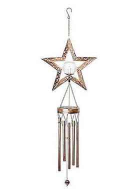 Solar Wind Chimes For Outside,Star Crackle Glass Ball Wind C