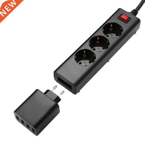4 USB Ports Power Strip Socket HUB Split Extension Patch Boa