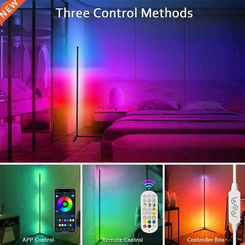 RGB Modern Corner Floor Lamp Bluetooth Stand Lamp Color Chan