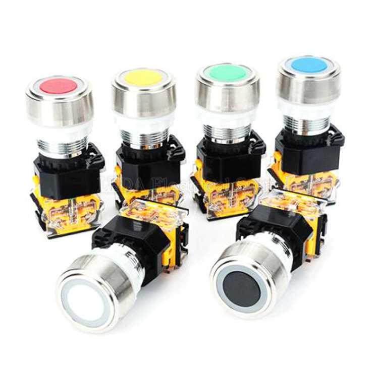 Control Button Flat Head Self Reset Circular Inching Start