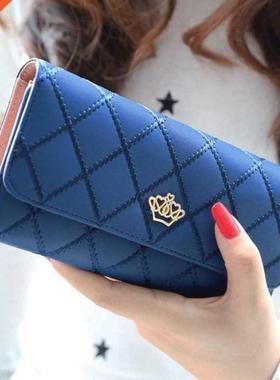 Women Wallet Lady Clutch Leather Plaid Hasp Female Wallets L