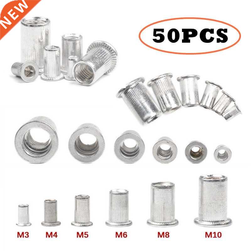 50/10Pcs Aluminum Alloy Rivet Flat Head Threaded Rivet Inser