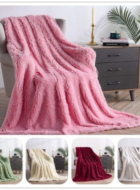 Decorative Extra Soft Faux Fur Blanket,Reversible Fuzzy Ligh