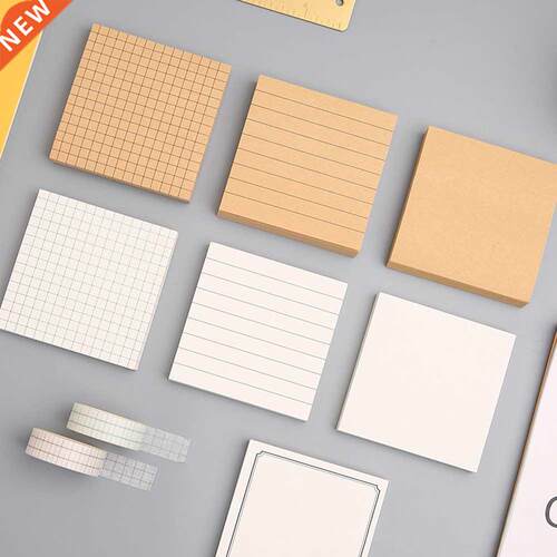 80 Sheets Simple Memo Pad Sticky Notebook Black and White Gr