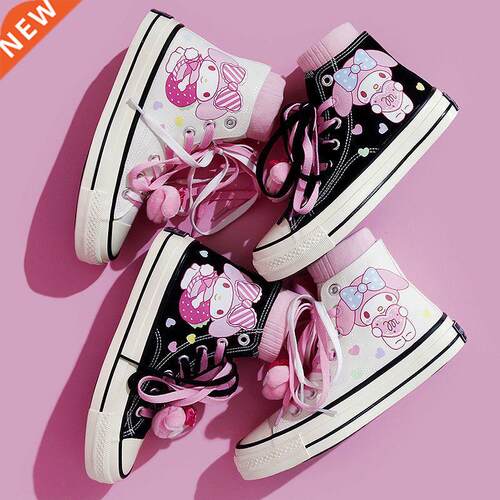 Anime Lolita High Top Shoes Kittyed Couple Student Sneaker