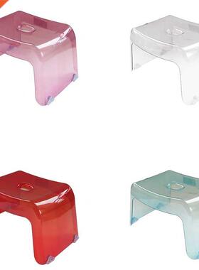 Bathroom Bath Stool Non-Slip Transparent Shoe Changing Stool