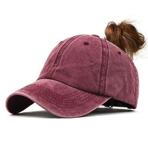 Summer Women Baseball Cap Hat Female Cotton Ponytail Cap Lon