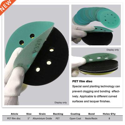 10Pcs 5 Inch 125MM 8 Holes 60 to 2000 Grits Hook and Loop Fi