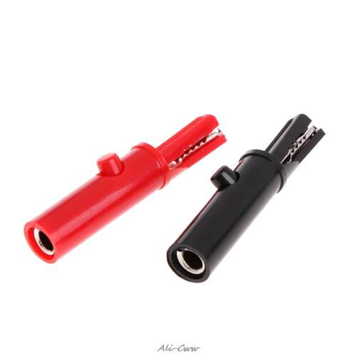 2 Pcs Push Button Type Full Protective Alligator Clips 适用